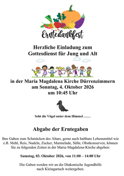 Erntedank Dürrenzimmern